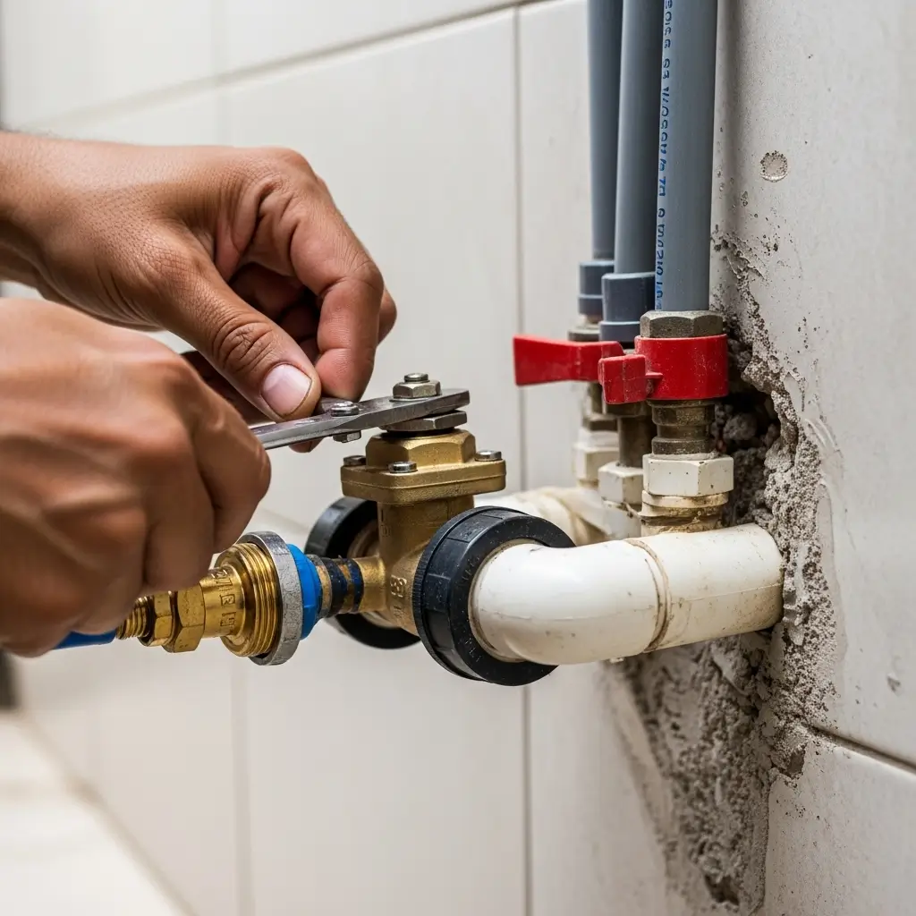 Instalação de chuveiro e tubulação